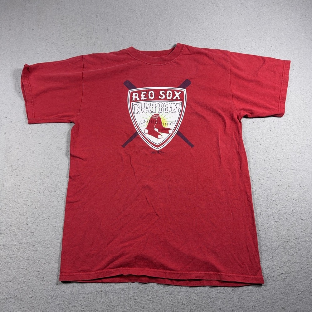 Vintage Boston Red Sox Shirt Mens Large Red MLB Baseball Majestic Nation 2004